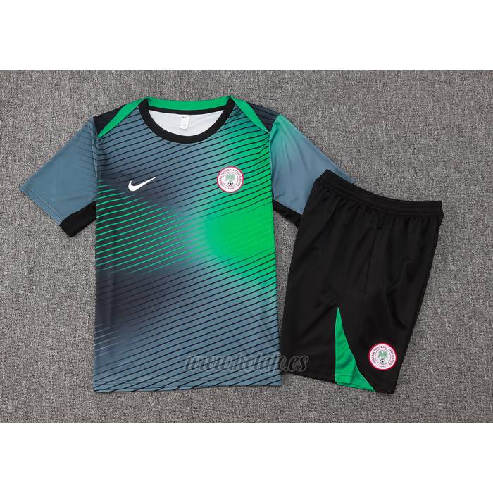 Chandal del Nigeria Manga Corta 2024-2025 Gris Verde - Pantalon Corto